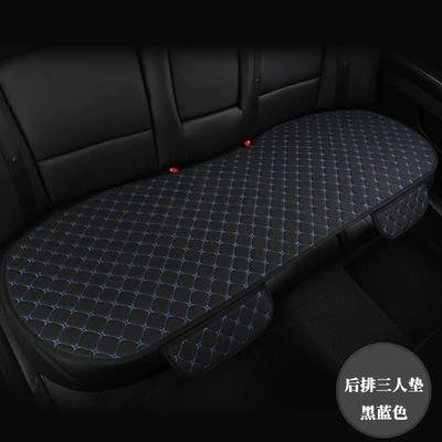 and linen universal seat cushion generation, Four Seasons Pad - back-black-blue-linen
