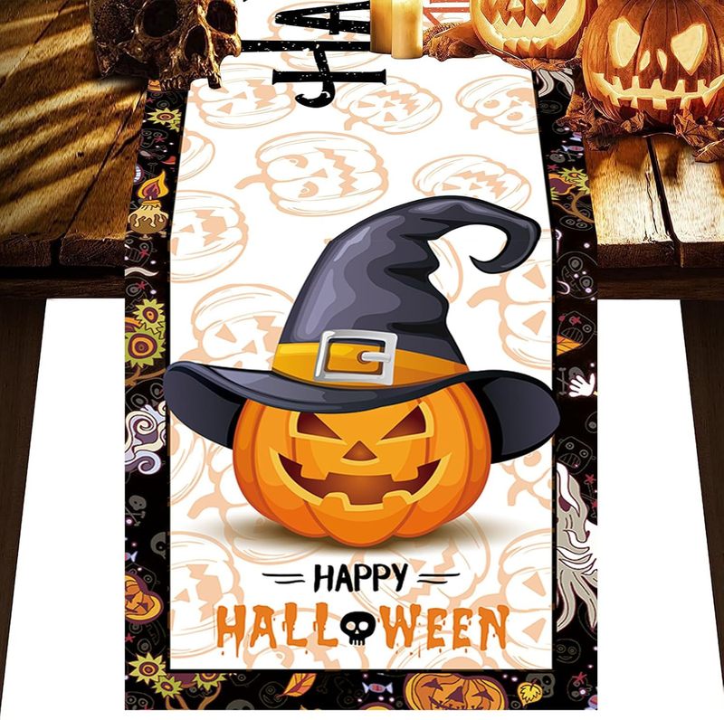 国境を越えたアマゾンの新型ハロウィーンテーブル旗頭蓋カボチャ祭り家庭装飾テーブルクロステーブルクロス茶何布|undefined