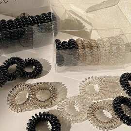 头绳女生电话线扎高马尾发量少小号高弹力无痕透明款发圈皮筋