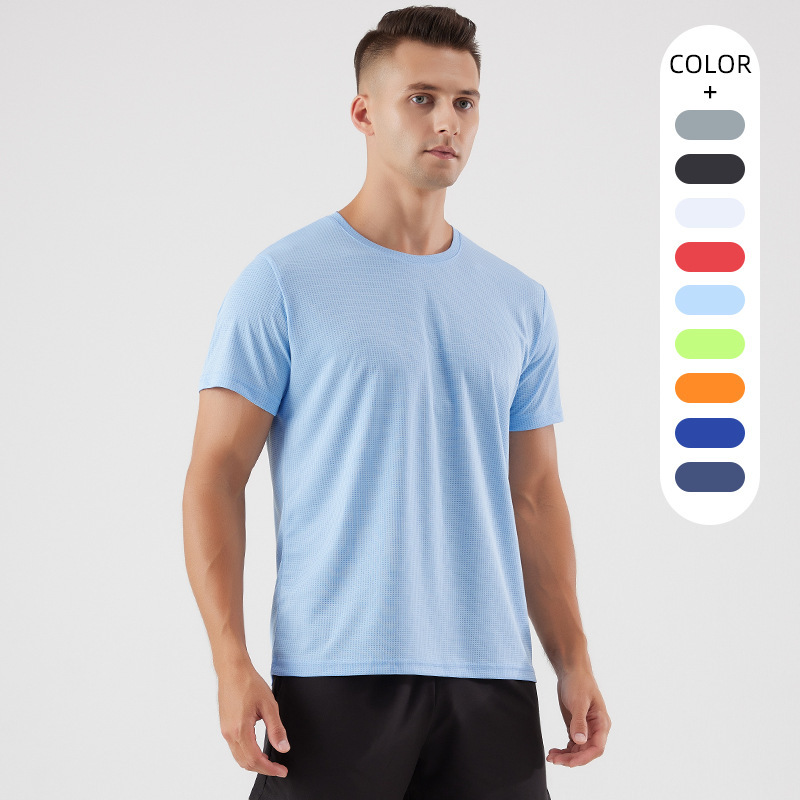 Sports Quick-drying T-shirt Men's Round Neck Summer Outdoor Running Casual Short-sleeved Loose Fitness Clothing T-shirt Cross-border Wholesale Sports Quick-drying T-shirt Men's Round Neck Summer Outdoor Running Casual Short-sleeved Loose Fitness Clothing T-shirt Cross-border Wholesale