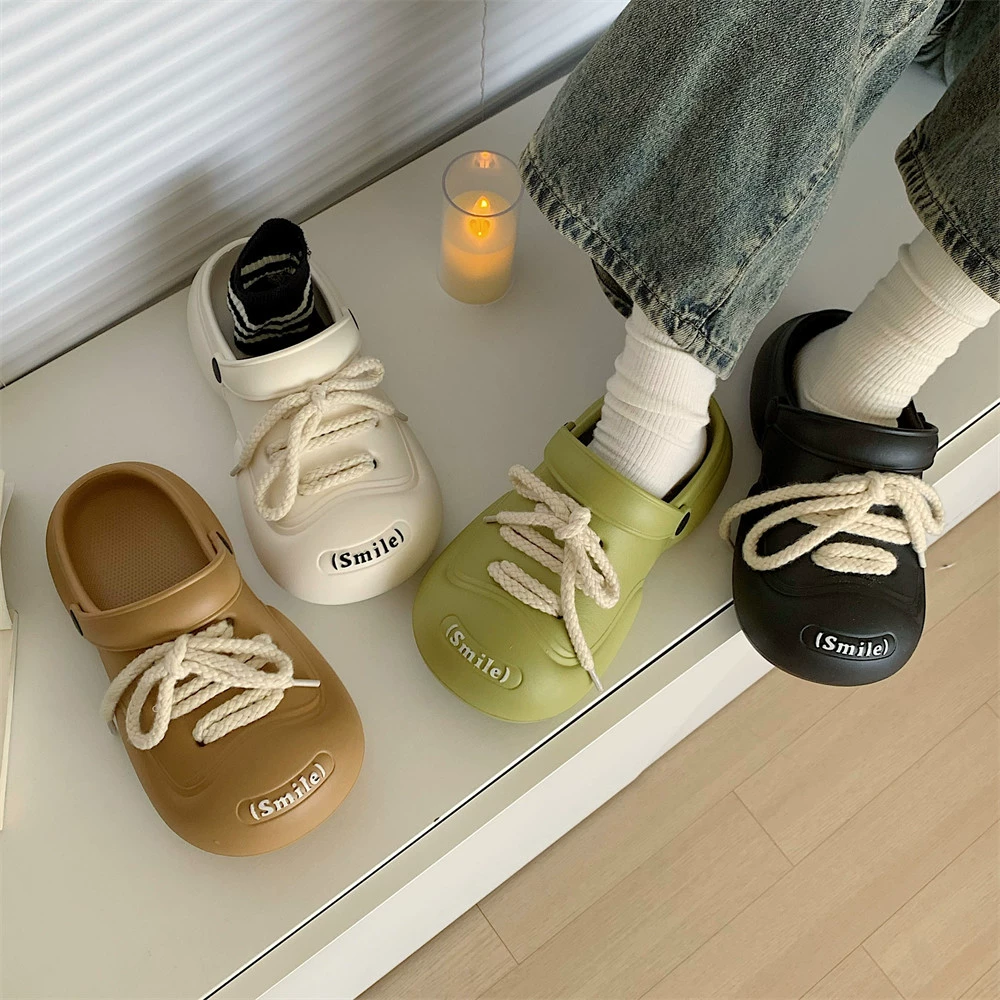 Летняя пляжная обувь с толстой подошвой в стиле интернет-знаменитостей, модная крутая Персонализированная верхняя одежда, модная обувь с дырками на носке, креативная обувь для женщин