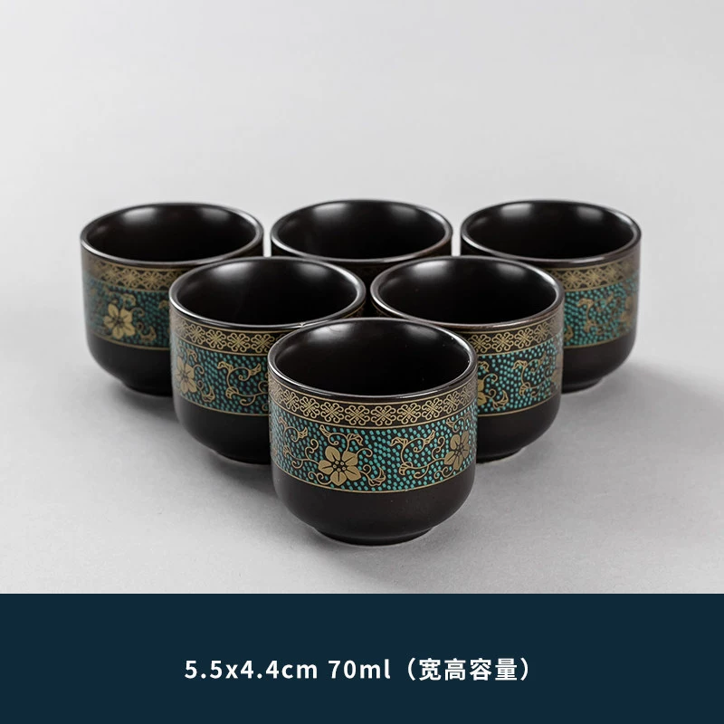 Ceramic tea cup, glass tea set, 6 pieces