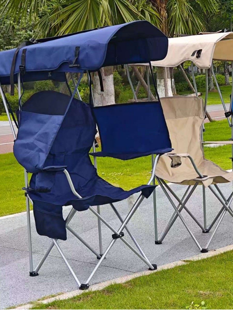 silla plegable al aire libre sombra de sol sombra de lluvia reposabrazos silla de camping respaldo portátil barbacoa picnic ocio playa silla de pesca