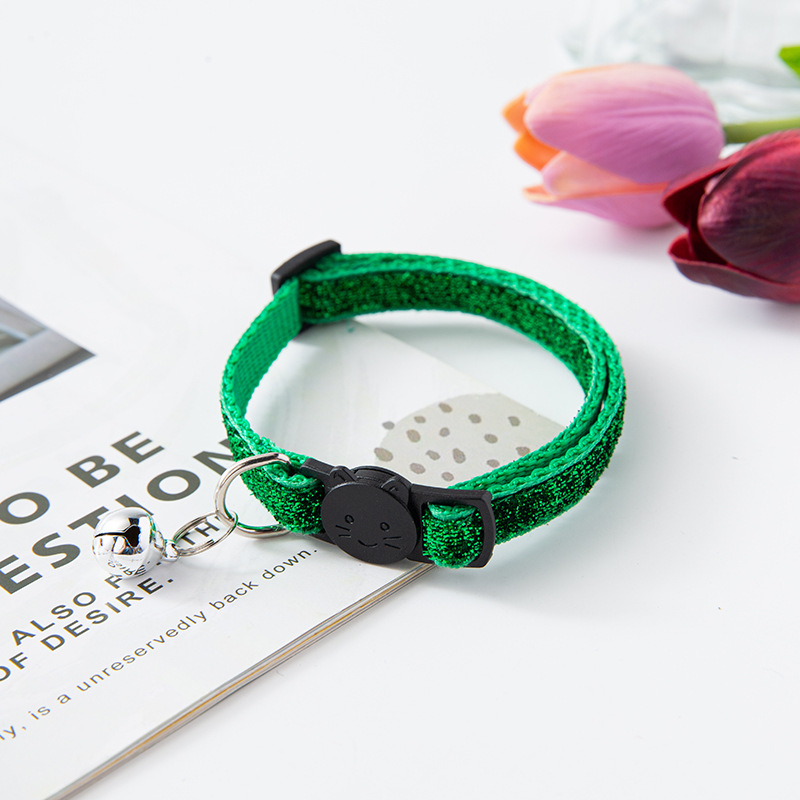 Collar de gato para mascotas con campana Collar de cara de gato con hebilla de seguridad Anillo de gato Collar de vellón de cebolleta Cadena linda