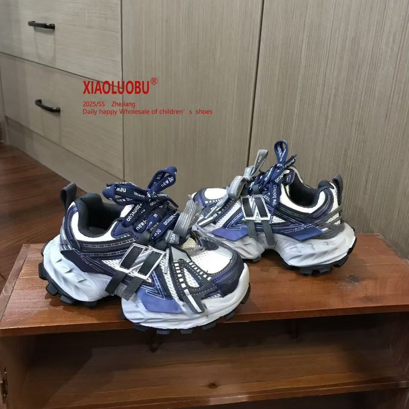 儿童鞋2025秋款男童女童个性双鞋带轻便老爹鞋中小童百搭运动鞋潮|undefined