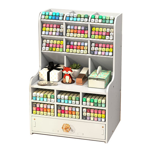 Wholesale desktop pen holder storage box diy desk drawer pen box oblique plug-in marker pen holder stationery box storage rack