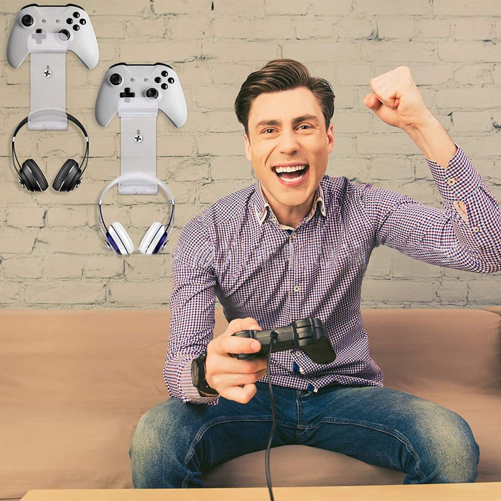 Soporte de pared para mandos de videojuegos, transparente y grueso, de alta gama, para exhibir auriculares, compatible con PS4 y PS5.