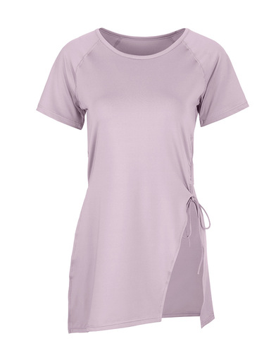 Summer running quick-drying clothing women's quick-drying fitness T-shirt casual breathable slimming mid-length sports yoga top