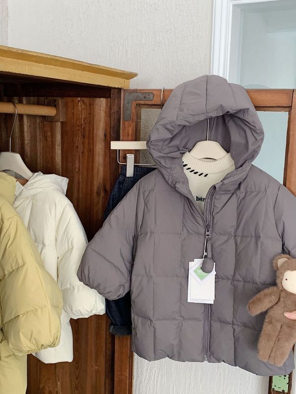 邦诚儿童羽绒服2025冬季新款男女童连帽中长款90白鸭绒中小童外套|undefined