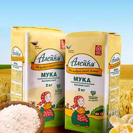 【俄罗斯进口】艾利客面粉 2kg小麦粉饺子包子粉劲道面条麦芯粉