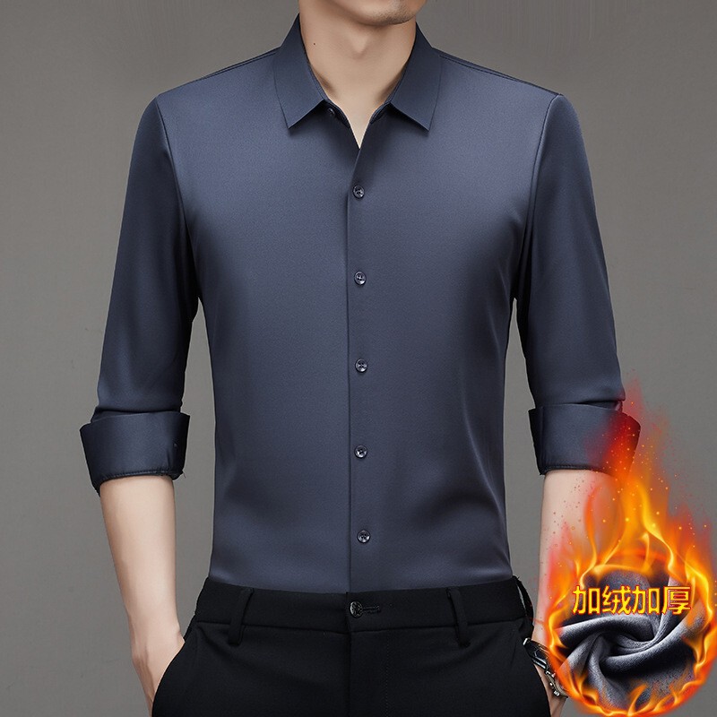 High-End Mulberry Silk Shirt for Men, Long-Sleeved, Autumn and Winter, Fleece-Lined, Thickened, Genuine Silk, Business Casual, Premium, Seamless, Non-Iron Shirt High-End Mulberry Silk Shirt for Men, Long-Sleeved, Autumn and Winter, Fleece-Lined, Thickened, Genuine Silk, Business Casual, Premium, Seamless, Non-Iron Shirt