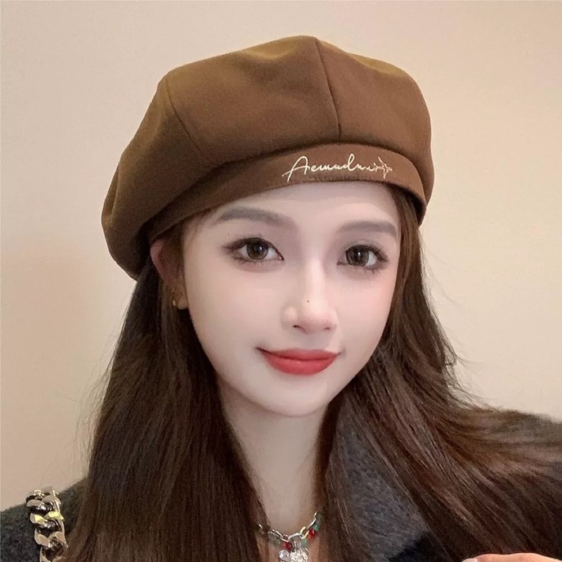 秋冬时尚复古贝雷帽子女显脸小百搭八角帽毛呢英伦文艺蓓蕾画家帽|undefined