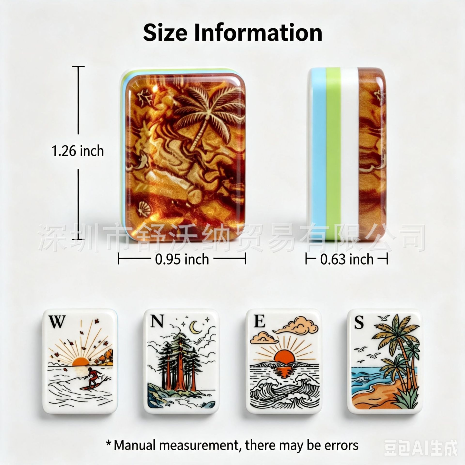 (In-Stock Direct Shipment) Deluxe Version West Coast Themed American-Style Mahjong with Acrylic Inner Printing and Laser Engraving Process
