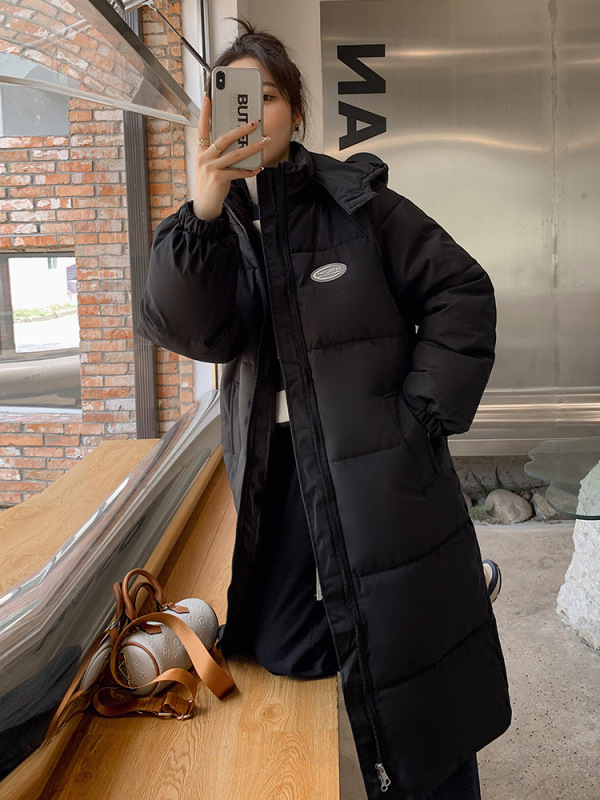 羽绒棉服女加厚冬季宽松长款新款棉衣韩版棉袄过膝中长款百搭外套|undefined