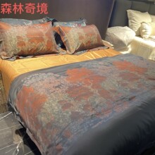 160S匹马棉色织四件套高端西式婚庆被套床单高档奢华结婚床上用品