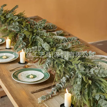 亚马逊诺福克松柏叶圣诞节壁炉门挂圣诞藤条仿真花家居装扮单枝