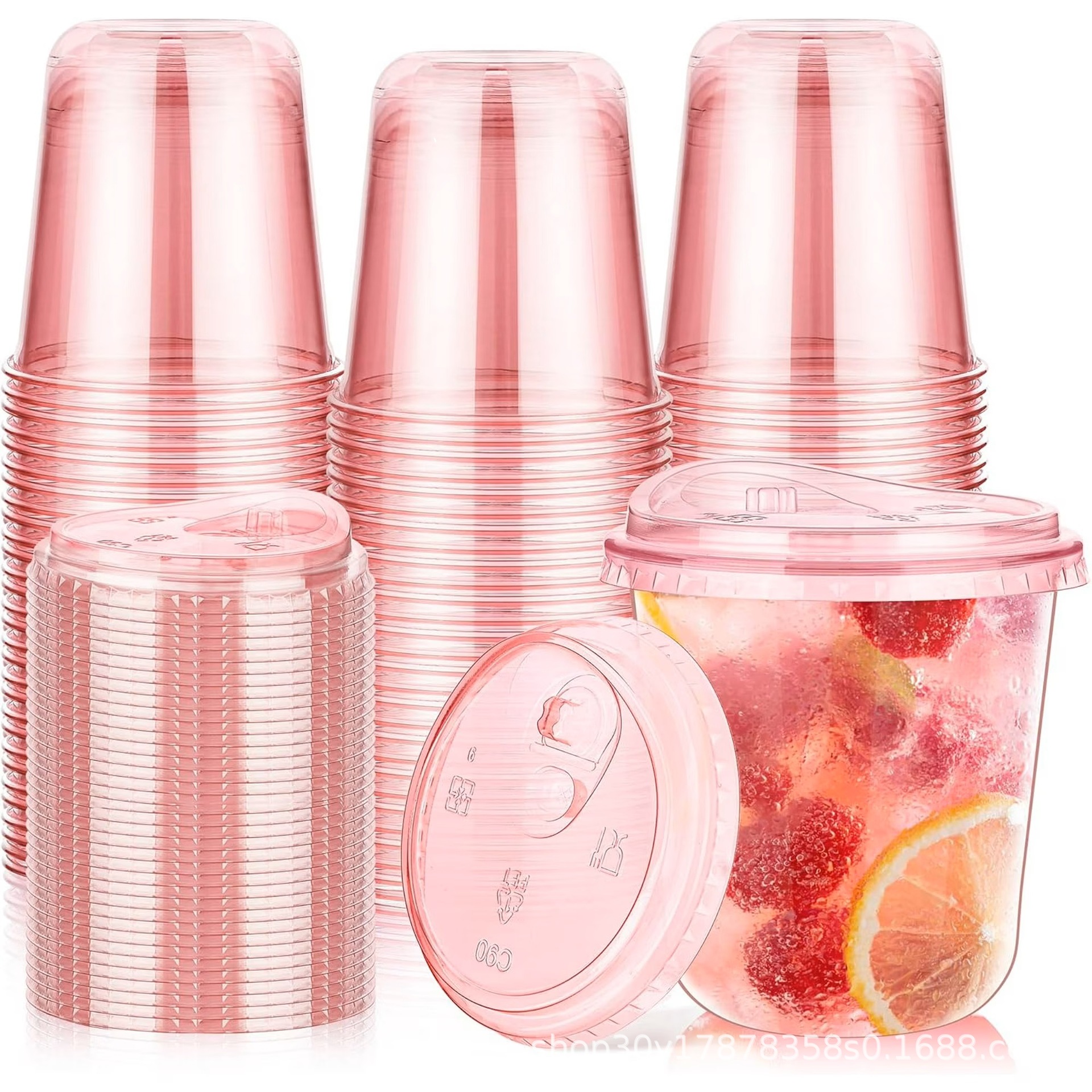 Cross-border bestseller 16oz disposable handleless milk tea cup PET drinking cup cold transparent plastic wine cup for parties and birthdays
