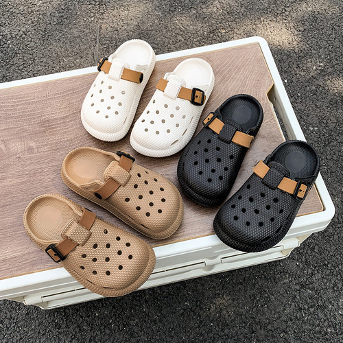 Children's Birkenstock Summer New Model Outerwear Thick Sole Super Soft Hole Shoes Breathable Anti-Slip Head Covered Shoes Slip-On Sandals