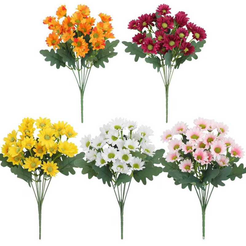 小清新仿真花7叉21花洋甘菊小雏菊假花田园家居户外装饰花束花艺|undefined