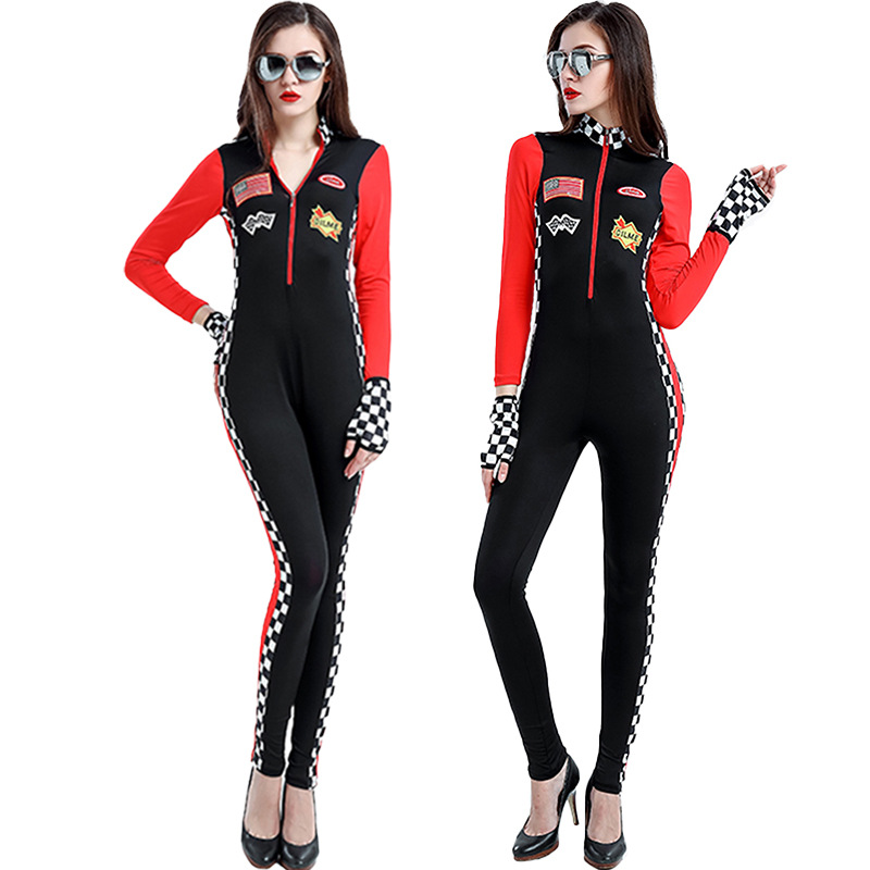 Disfraz de porristas f1 uniforme femenino traje de carreras traje de tribu de ciclismo traje de halloween bidimensional para adultos de una pieza femenina