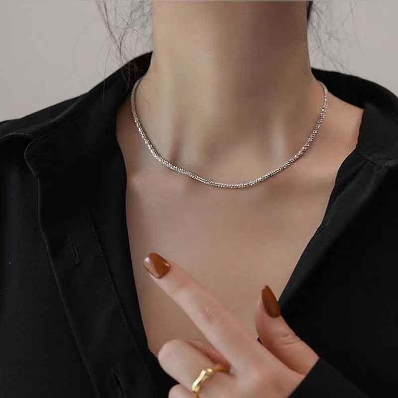 11g Weight 0.03µm-0.05µm Gold Plating Thickness PVD Coated Real Gold Plated Solid Color Stainless Steel Simple Style Waterproof Non Tarnish Necklace