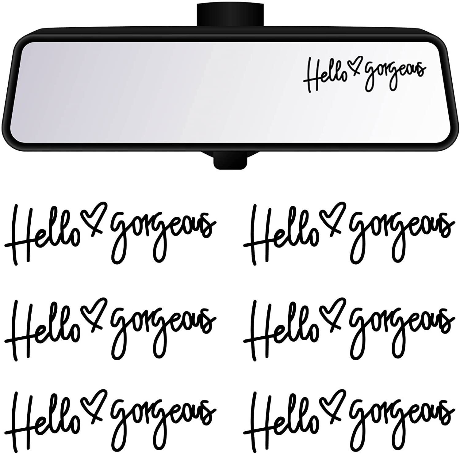 Hello Car Rearview Mirror Sticker Gorgeous Mirror Decal Gift_voghion.com