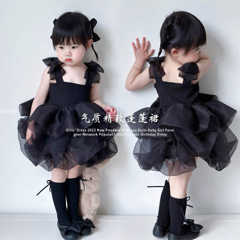 女童夏季新款公主裙儿童吊带蓬蓬裙宝宝生日礼服洋气网纱连衣裙