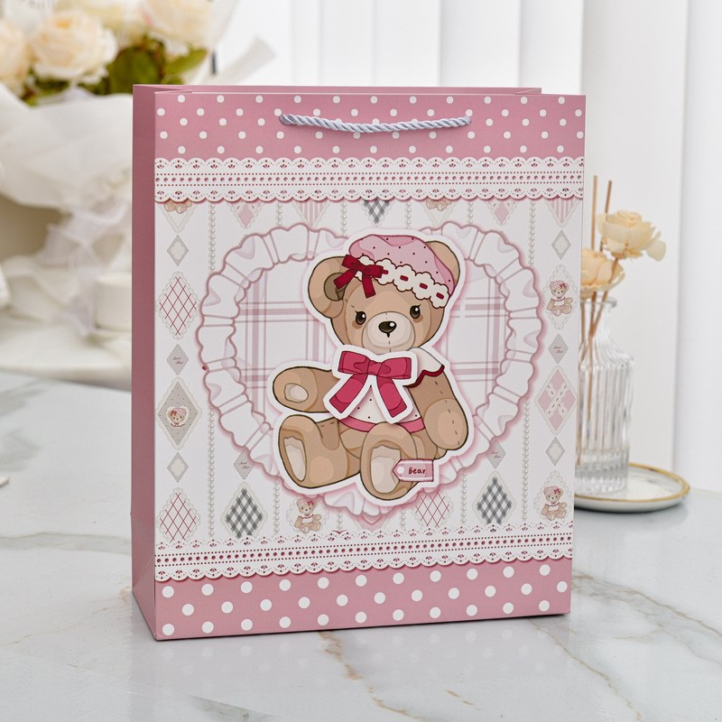 스위트 하트 베어, 흰색 판지, 중간 크기 18*8.5*24cm 높이