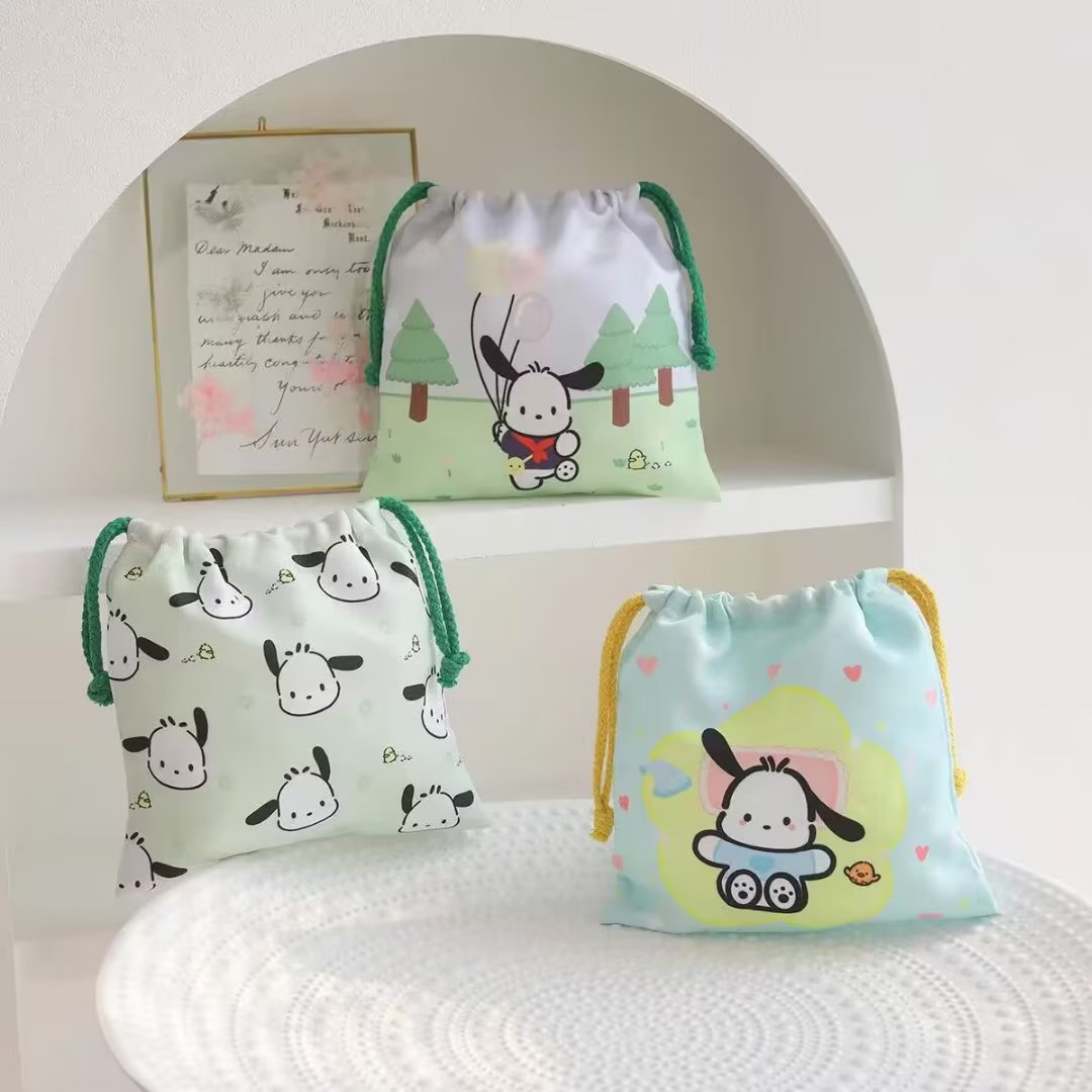 卡通可爱帕恰狗束口袋收纳袋便携多功能杂物收纳整理袋抽绳布袋子