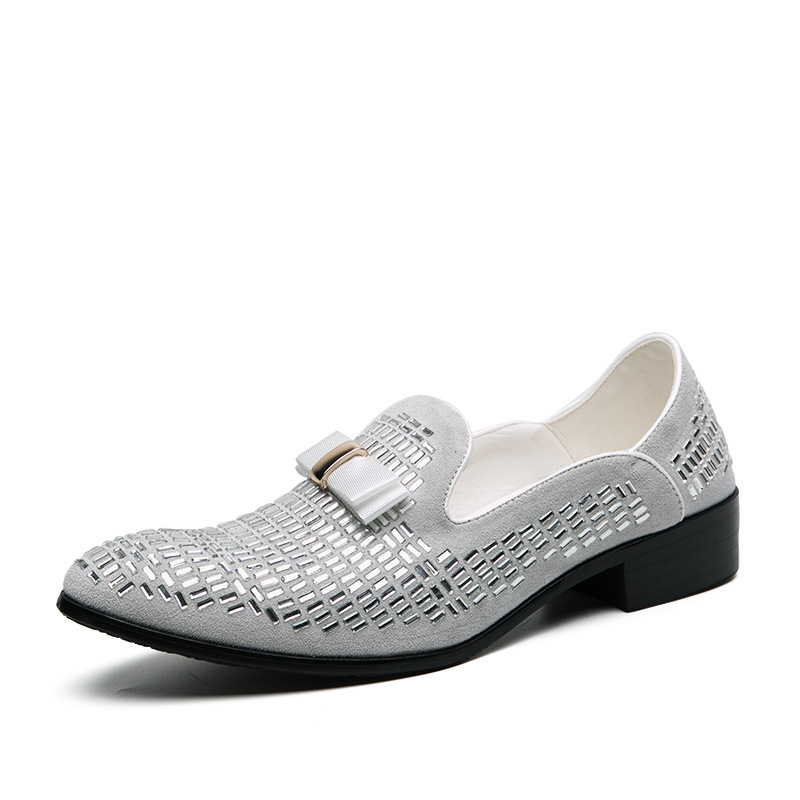 Transfronterizos de tamaño grande otoño nuevos zapatos de cuero de diamante zapatos de hombre de moda nuevos zapatos de cuero puntiagudos barquero image 6