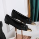 2161-2 Korean retro hollowed out mesh shallow mouth low heel women's shoes metal pointed bow thick heel temperament single shoe women