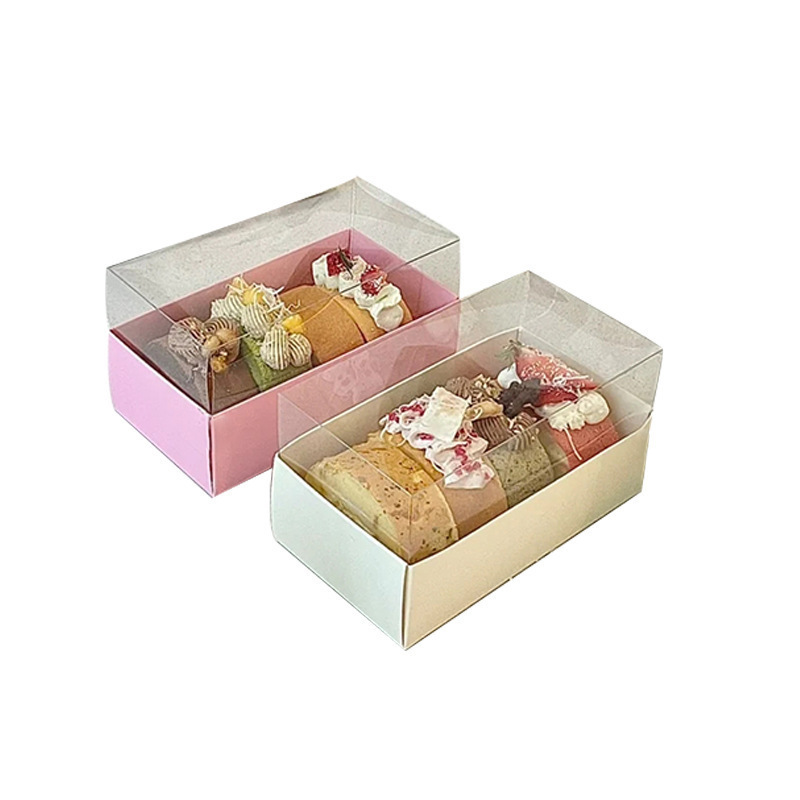 Caja de pastelería occidental snow mei niang caja de embalaje caja de pastel yema de huevo sándwich crujiente caja de rollo de pastel transparente caja de postre occidental