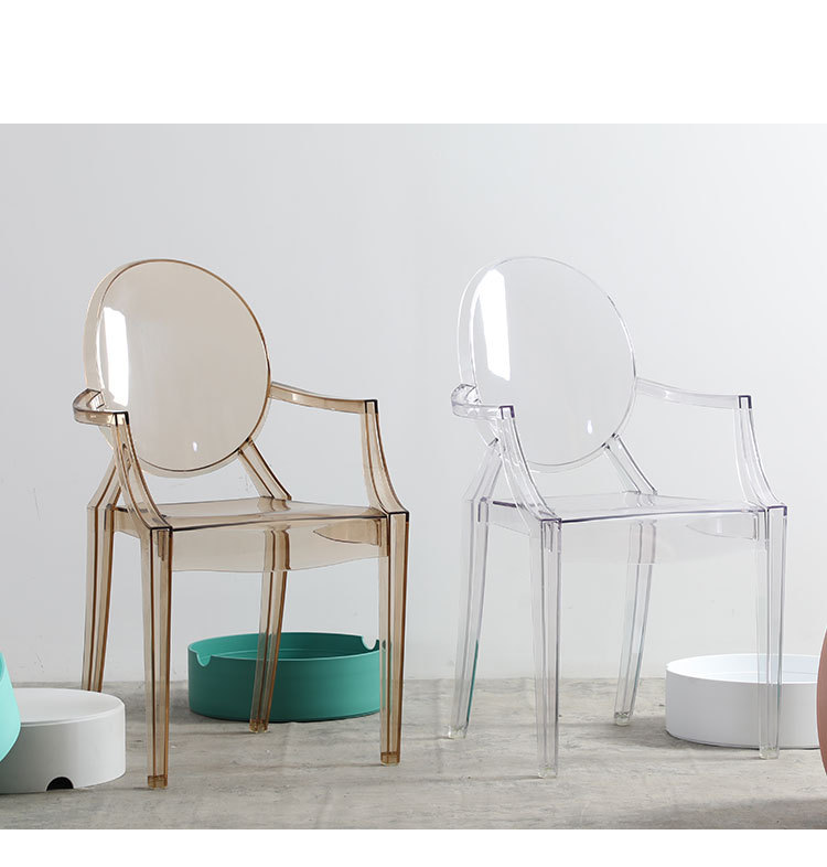 Custom-made Nordic star dining chairs, ghost chairs, devil internet-famous household plastic crystal stools, acrylic transparent makeup chairs pic 3