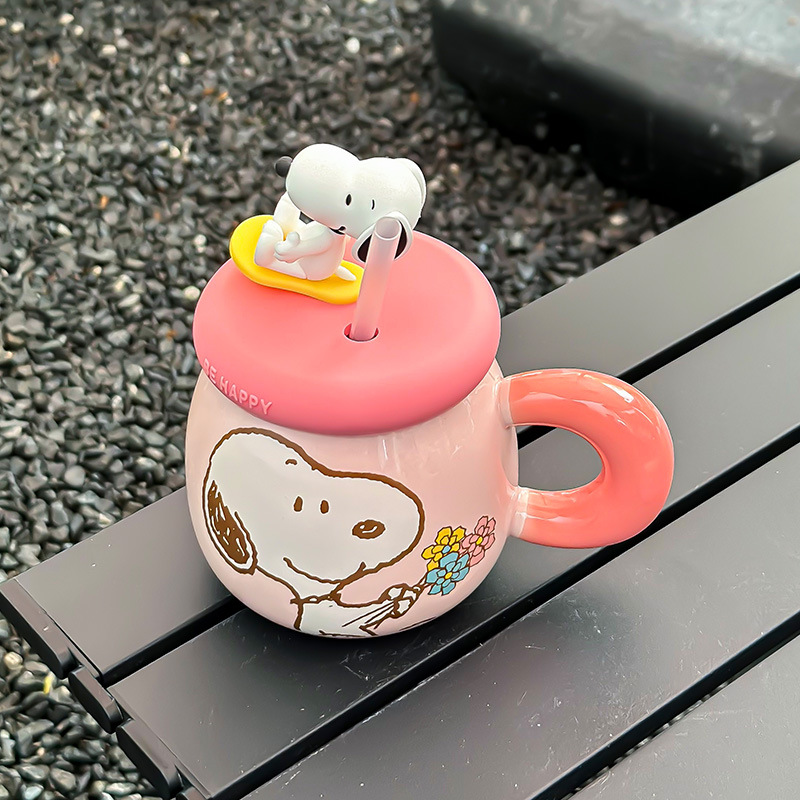 Genuine Snoopy Mug Cute Couple Creative Ceramic Cup High-Pretty…