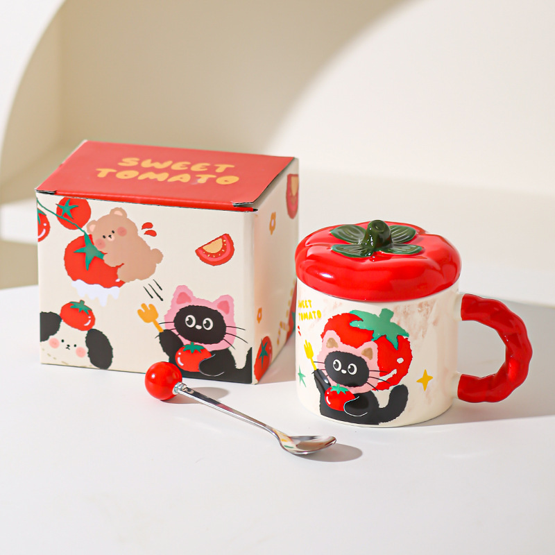 Tazas de cerámica de marcas, tazas de agua lindas, tazas de regalo de cumpleaños con tazas de café cubiertas, tazas de desayuno