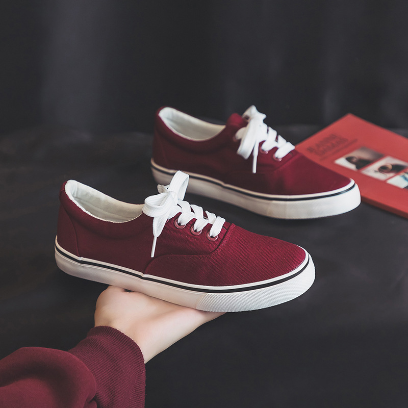 2026 primavera zapatos de lona de color sólido mujer coreana estilo universal zapatos blancos pequeños zapatos casuales transpirables zapatos de patineta