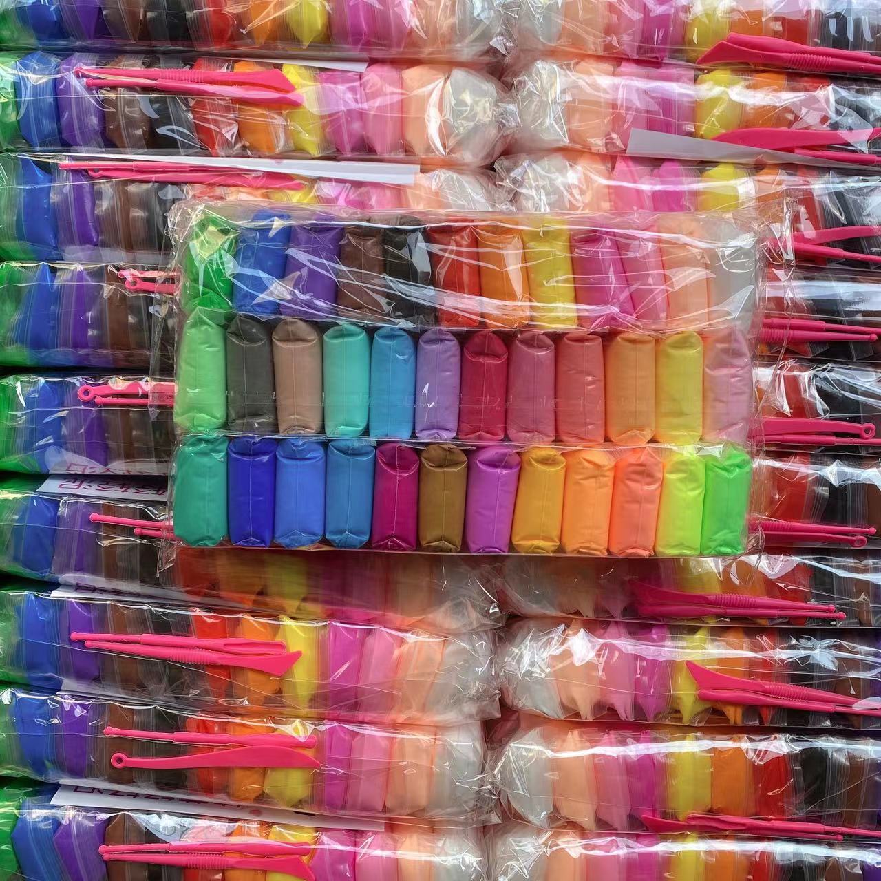 36 colores arcilla ultra ligera al por mayor juguetes de barro de goma para niños espacio conjunto de arcilla ultra ligera