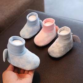 秋季婴儿软底鞋子0-6-12个月幼儿布鞋幼儿步前鞋防脱不掉冬季防滑