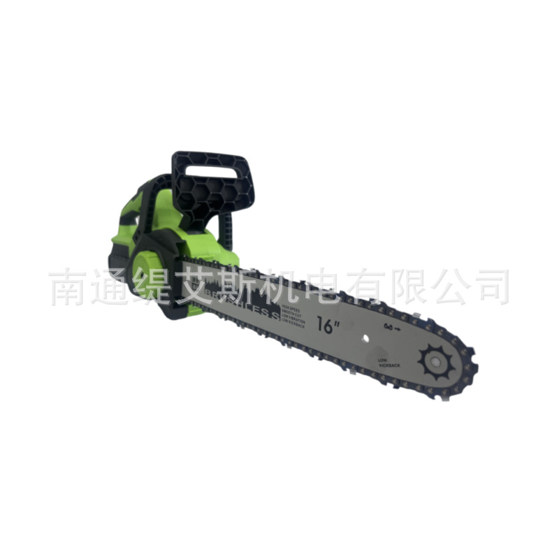 Sierra de cadena eléctrica recargable sin escobillas de alta potencia transfronteriza de 16 pulgadas Sierra de cadena única Sierra de madera eléctrica para carpintería al aire libre