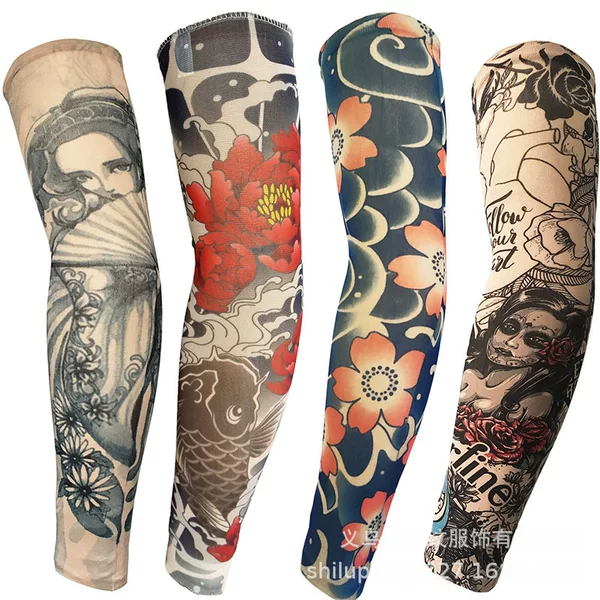 Tattoo Sleeve National Fashion Tattoo Ice Sleeve Riding Sunscreen Fishing Outdoor Tattoo Sleeve Arm Cover Big Flower Arm