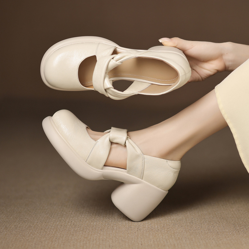 8cm! Women's Shallow-Mouth Thick-Soled Chunky Heel Shoes, New Summer 2026 Model, Suitable for Pairing with Skirts, Soft-Soled Fashion High Heels 8cm! Women's Shallow-Mouth Thick-Soled Chunky Heel Shoes, New Summer 2026 Model, Suitable for Pairing with Skirts, Soft-Soled Fashion High Heels
