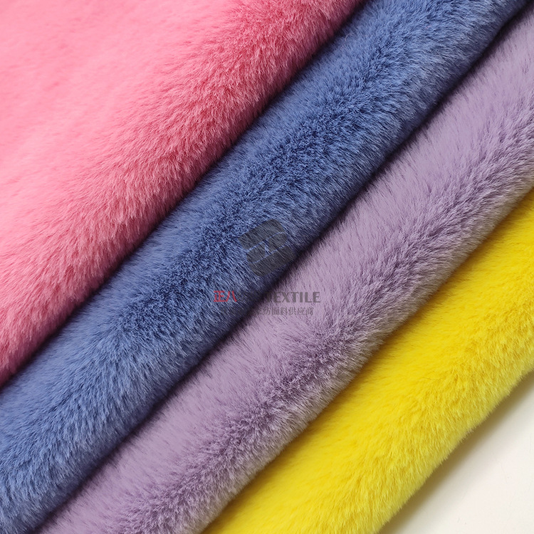 工厂现货经编染色超无光10mm毛高600g小兔毛绒 时装家纺围巾面料