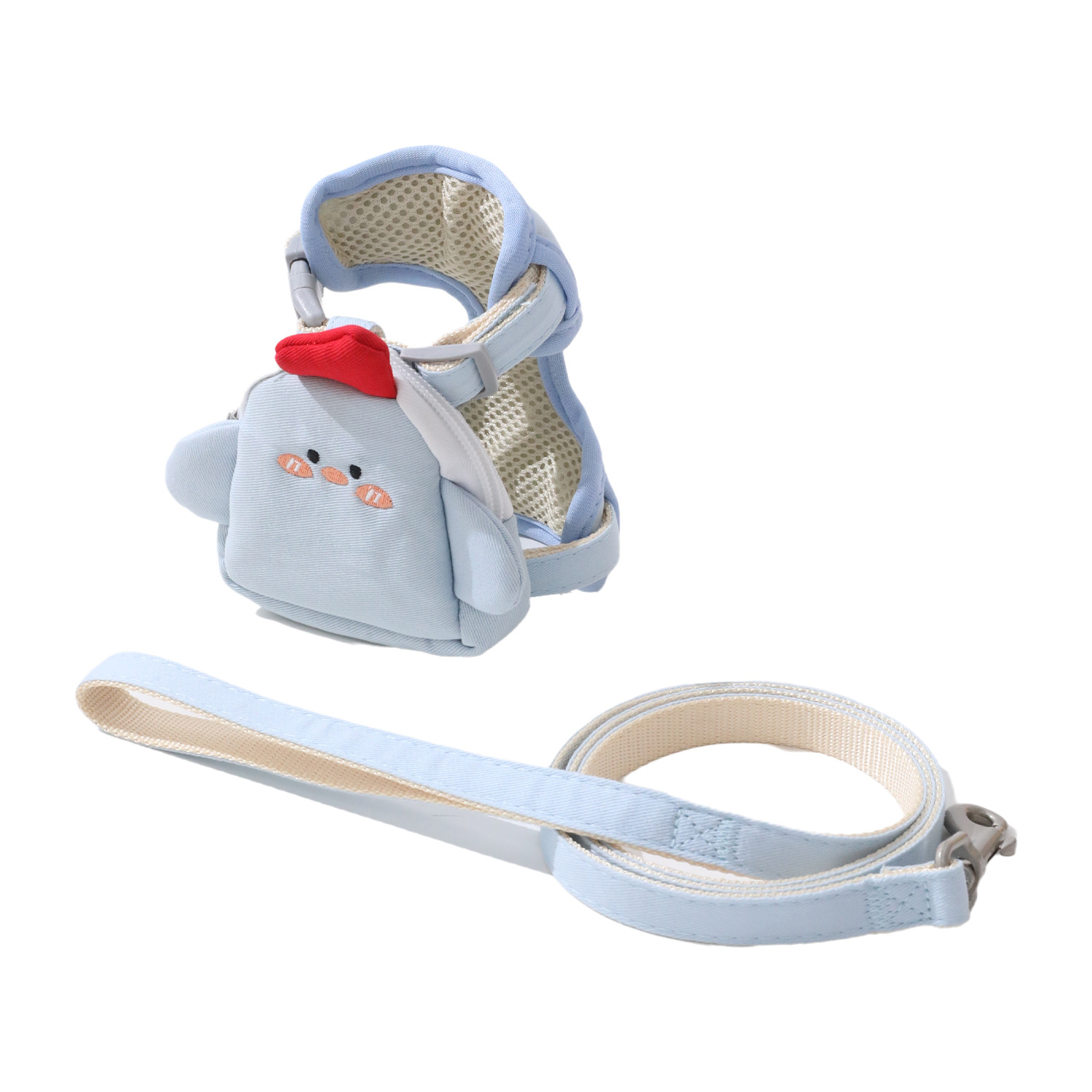 Correa para el pecho Z, cadena para perro, aleación de nailon, espalda para el pecho, bordado de dibujos animados, bolso para el pecho, correa para el pecho, tracción, suministros para mascotas