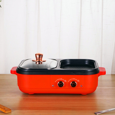 跨境出口涮烤一体锅多功能料理锅家用电烤炉电火锅烧烤炉小家电
