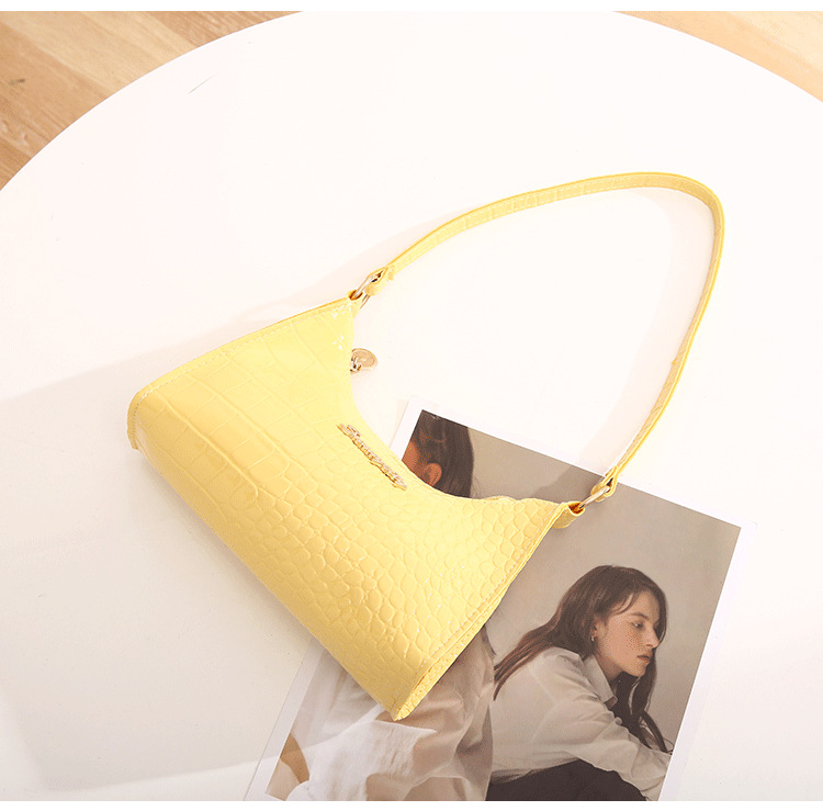 Medium Size Women's Medium Pu Leather Solid Color Crocodile Classic Style Streetwear Zipper Underarm Bag