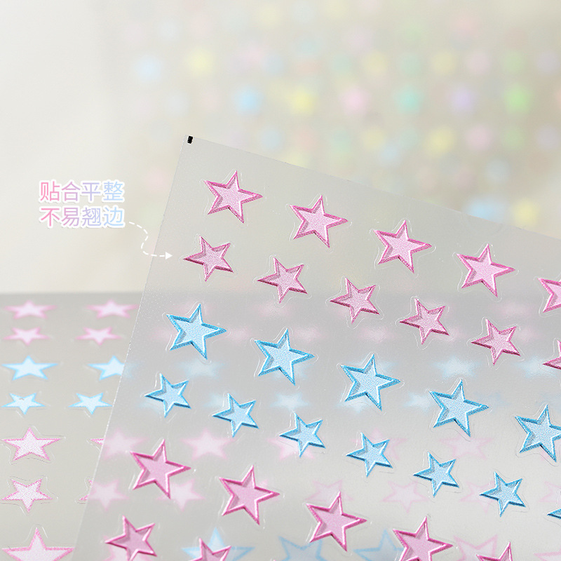 Uñas macaron estrella pasta de papel neto rojo 2023 estilo explosivo popular alivio pegamento impermeable calcomanías decoraciones