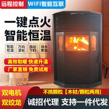远程控制智能新型冬季生物质颗粒取暖炉家用室内烧燃料无烟采暖炉