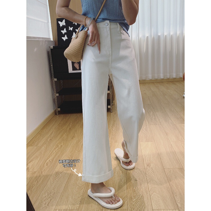 Cool Lyocell! Four-Way Stretch Ultra-Thin High-Waisted Slimming Loose Straight-Leg Boyfriend Jeans Wide-Leg Denim Pants for Women Summer Cool Lyocell! Four-Way Stretch Ultra-Thin High-Waisted Slimming Loose Straight-Leg Boyfriend Jeans Wide-Leg Denim Pants for Women Summer