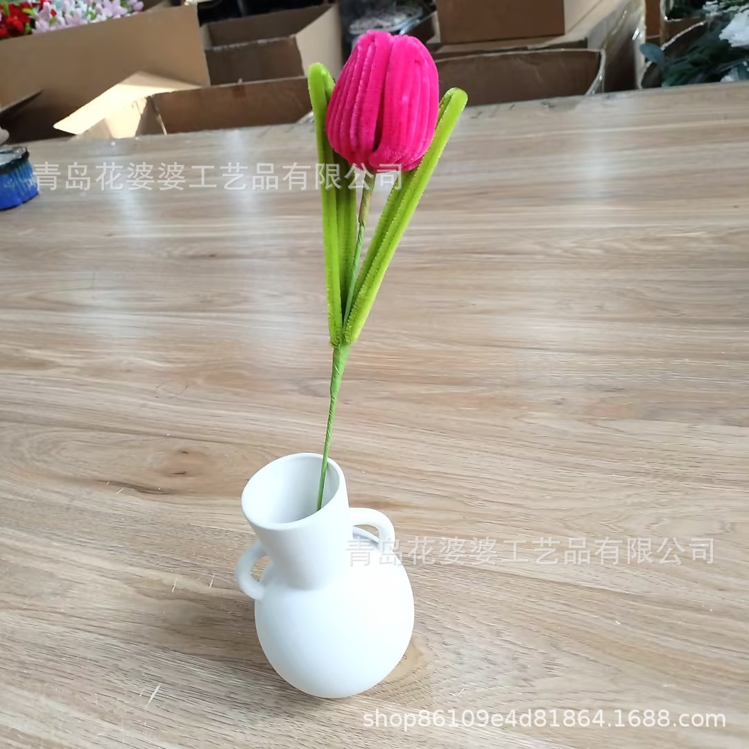 Flores de simulación de palo de torsión al por mayor dulces hechos a mano color flores de tulipanes flores falsas regalos de vacaciones decorativas para el hogar