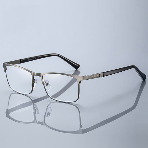 19113新款防蓝光眼镜钢皮眉毛镜框方型商务防蓝光变色眼镜批发